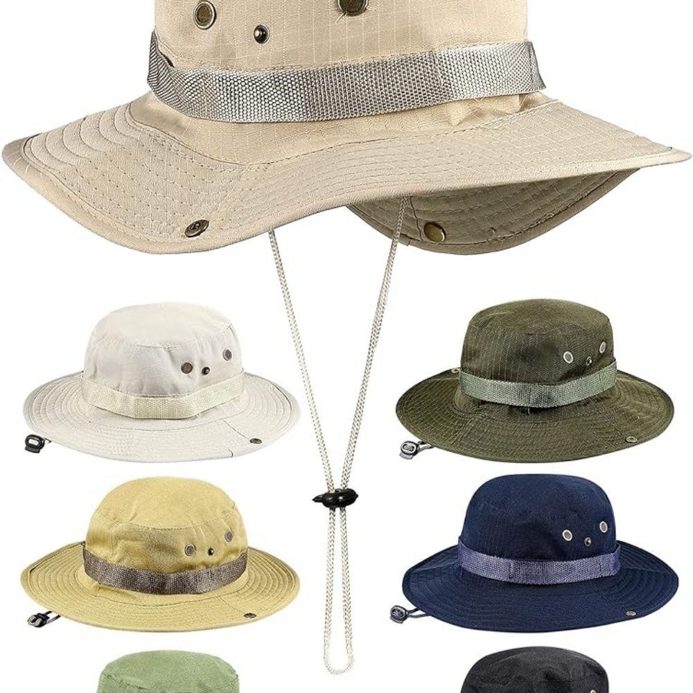 Geyoga Bucket Hat 7 Pc Wide Brim Fishing Caps Foldable Outdoor Multicolor Sport